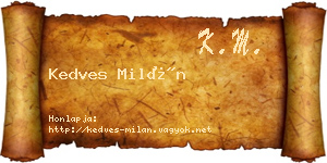 Kedves Milán névjegykártya